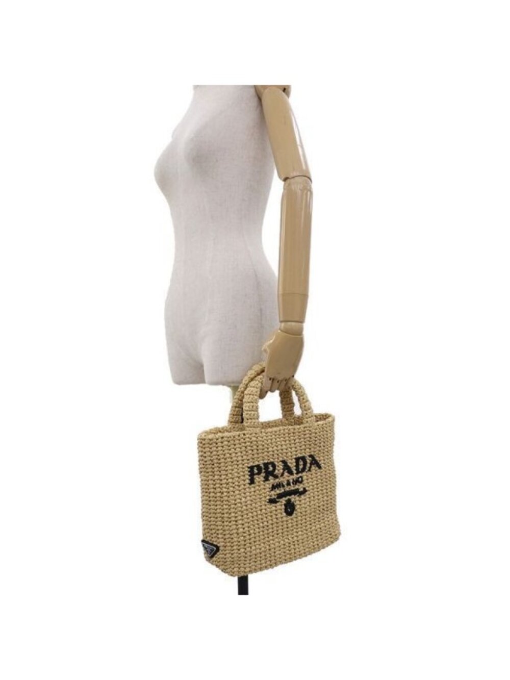 Prada Logo Raffia Clutch - Picture 9 of 9